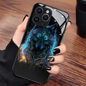 Phone Case - Enigmatic Blue Wolf Phone Cover Compatible with for iphone17 17Air 16 Pro 15 Promax 14 Plus 13 12 11  2026