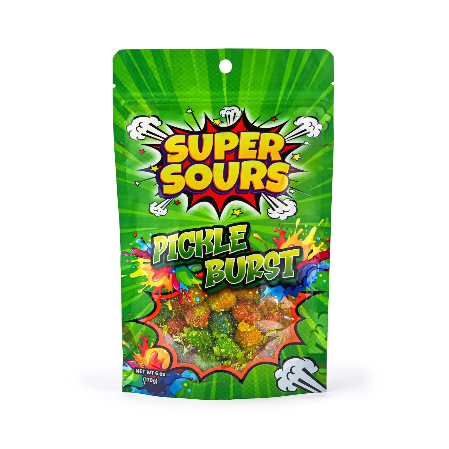 Super Sours Pickle Burst Edible Gummy Tangy