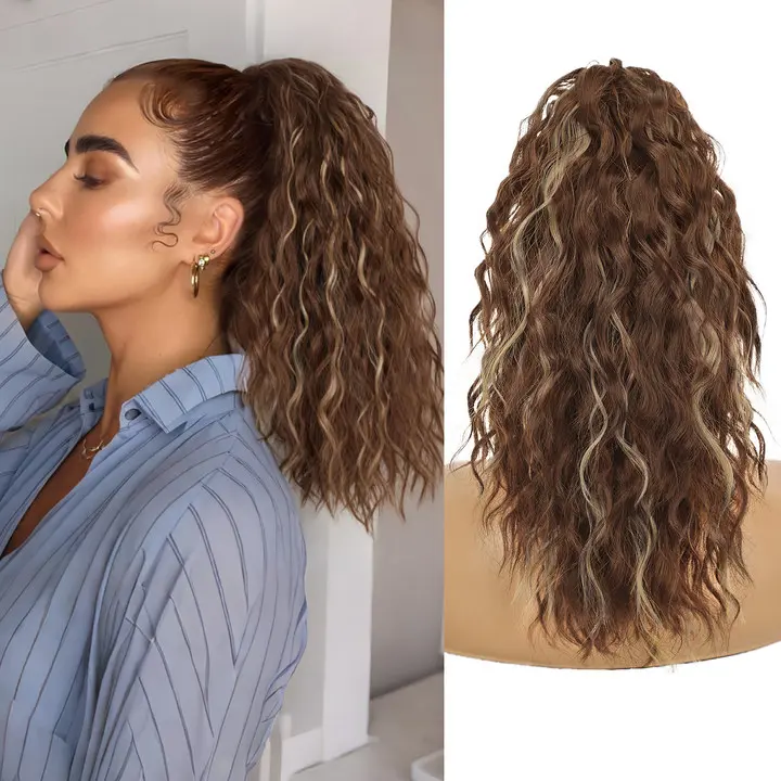 Light Brown with Blonde Claw clip Ponytails