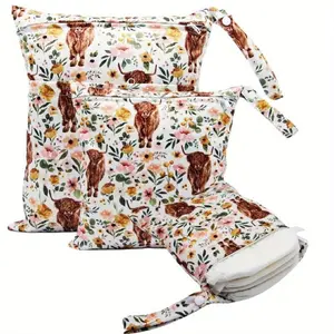 Soft Cute Cow Prints Wet Bags, Diaper Bags Christmas, Halloween, Thanksgiving Gift
