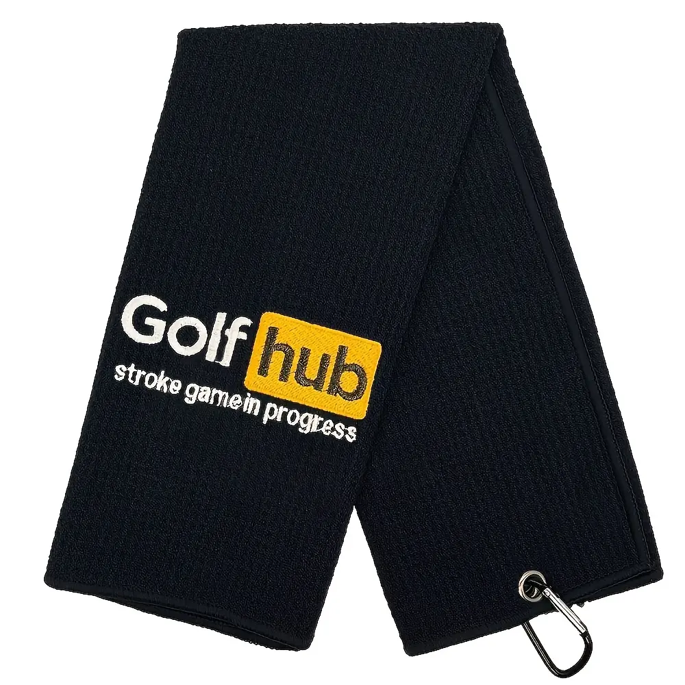 Embroidered Golf Towel, Polyester & Nylon Material, Hand &, Breathable & Water Absorbent Design, Durable Golf Accessory, Golf Equipment, Essential Golf Accessory, Golf Supply