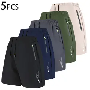 Men's Performance Pro Dry-Fit Stretch Pocketed Athleisure Casual Shorts - Quick-Dry, Breathable Fabric, Drawstring Waist, Side-Zip, Reflective Logo, Secure Pocket for Night Runs, Gym Workouts, Stretch Men's Shorts