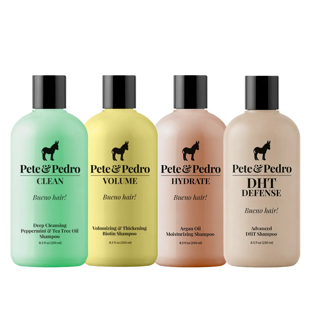 The Men's Shampoo Variety Kit – Clean Tea Tree, Volume Biotin, Hydrate Argan Oil & Advanced DHT Defense | Deep Clean, Strengthen, Hydrate, Add Volume & Support Scalp Health | For Thin, Dry, Damaged & Normal Hair | Men’s Hair Care Kit