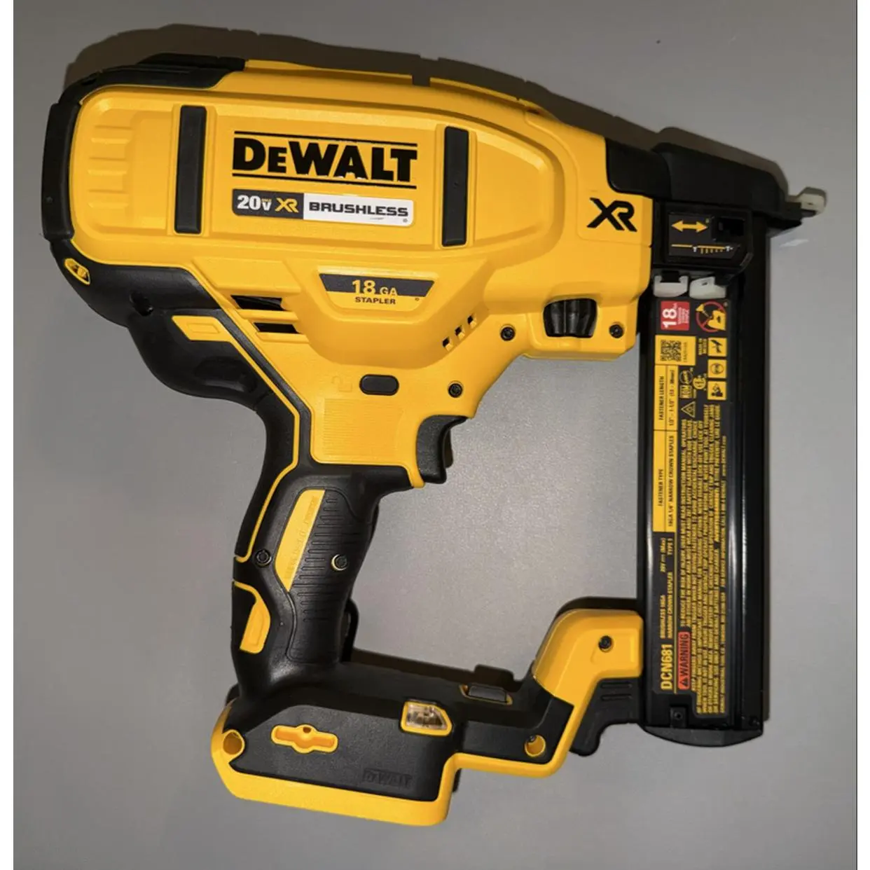 DeWalt 20V XR Brushless 18 GA Stapler - Yellow and Black Design