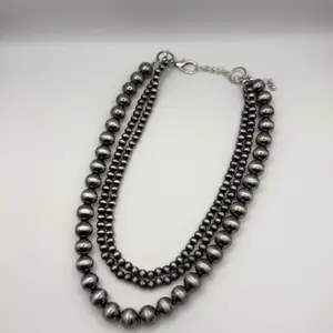 3 Layered Navajo Style Pearl Necklace