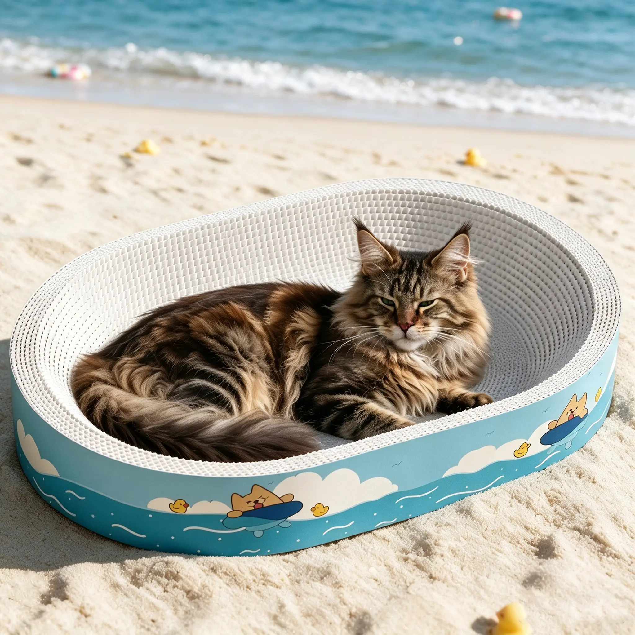 2 in 1 Cat Scratching Durable Oval Cat Scratcher Bed Bowl for Indoor Kittens with Corrugated Cardboard Scratch Pad and Furniture Protector for Sofas Extra Large Cat Scratching Board For cats of all sizes Pet Supplies Cat House Cat Scratching Pad