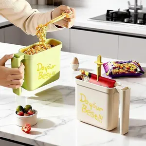 Instant Noodle Bowl with Fork, Heat-Resistant Lunch Box, Food-Grade Ramen Bento Container for Busy Eaters, Perfect for Quick Meals