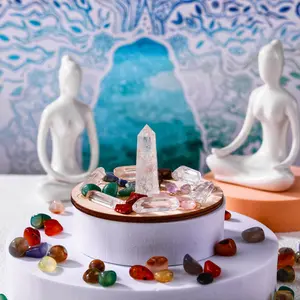 [Magic Crystal] Chakra Crystal Point with Crystal Chips Set, Crystal Tower, Deals for You Days,   Reiki Gift, Yoga, Energy, Decorative Article, Home Decoration, Halloween, Valentine's Day