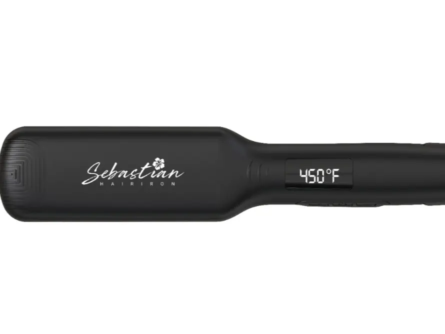 Sebastian Hair Iron 2-Inch Wide Flat Iron, Ceramic & Titanium Smoothing Straightener for Thick & Long Hair with 450°F Heat Control, Hair Styler