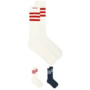 adidas by Wales Bonner Cro Hi Sock in White & Navy