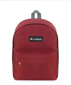 Everest  16.5 x 13 x 6.5 in. Classic Laptop Backpack with Side Pocket, Burgundy