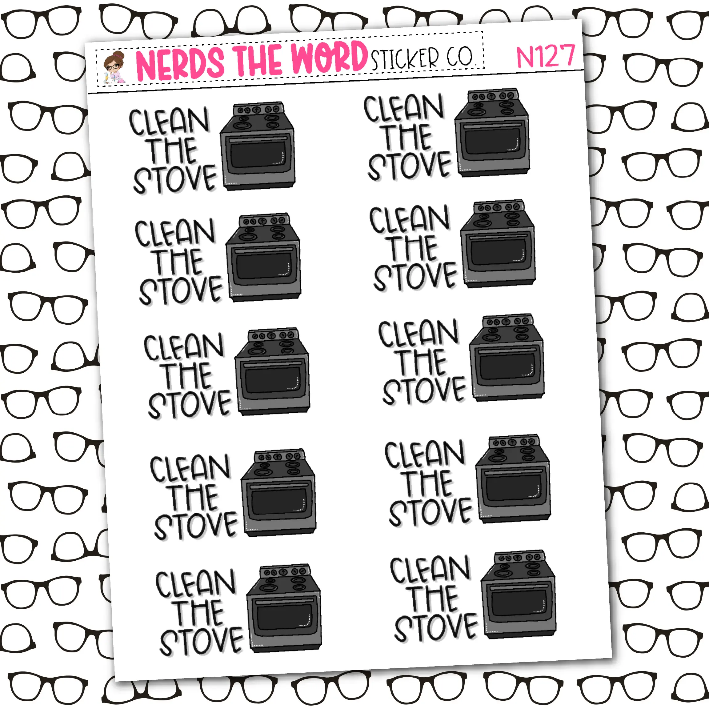 Clean the Stove Sticker Sheet