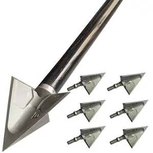 6pcs 125 Grains Arrow Archery Hunting Broadheads Screw-in 3 Blades Hunting Heads Arrow Tips Compatible with   Compound Bow & Recurve Bow  and Cross bowwith Storage Case.