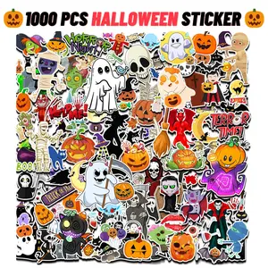 1000 Pcs Halloween Stickers for Kids,36 Sheets Halloween Holiday Stickers for Water Bottles Laptop Skateboard, Halloween Party Favors, Classroom Crafts, Halloween Gifts Stickers Ornaments Decor