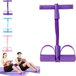 Portable Pedal Resistance Band, Portable Fitness Resistance Band with Pedal,8-Tube Elastic Yoga Pedal Puller Resistance Band, Fitness Bands for Abdomen, Waist, Arm, Leg