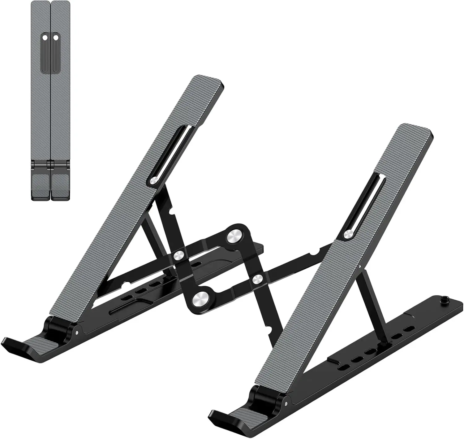 Adjustable Laptop Stand, Portable Laptop Riser for Desk | ABS+Silicone Foldable Ventilated Cooling Notebook Holder Stand for 10-15.6” Laptops, Tablets