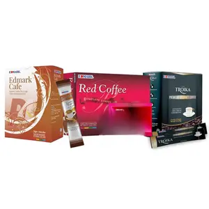 EDMARK Red Yeast Coffees, Cafe Coffee Pods, Cafe Troika Coffee for Men - Sugar-free Variety Pack (Pack of 3)