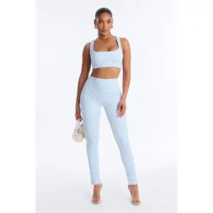 Kassandra Gingham Legging Set - Light Blue