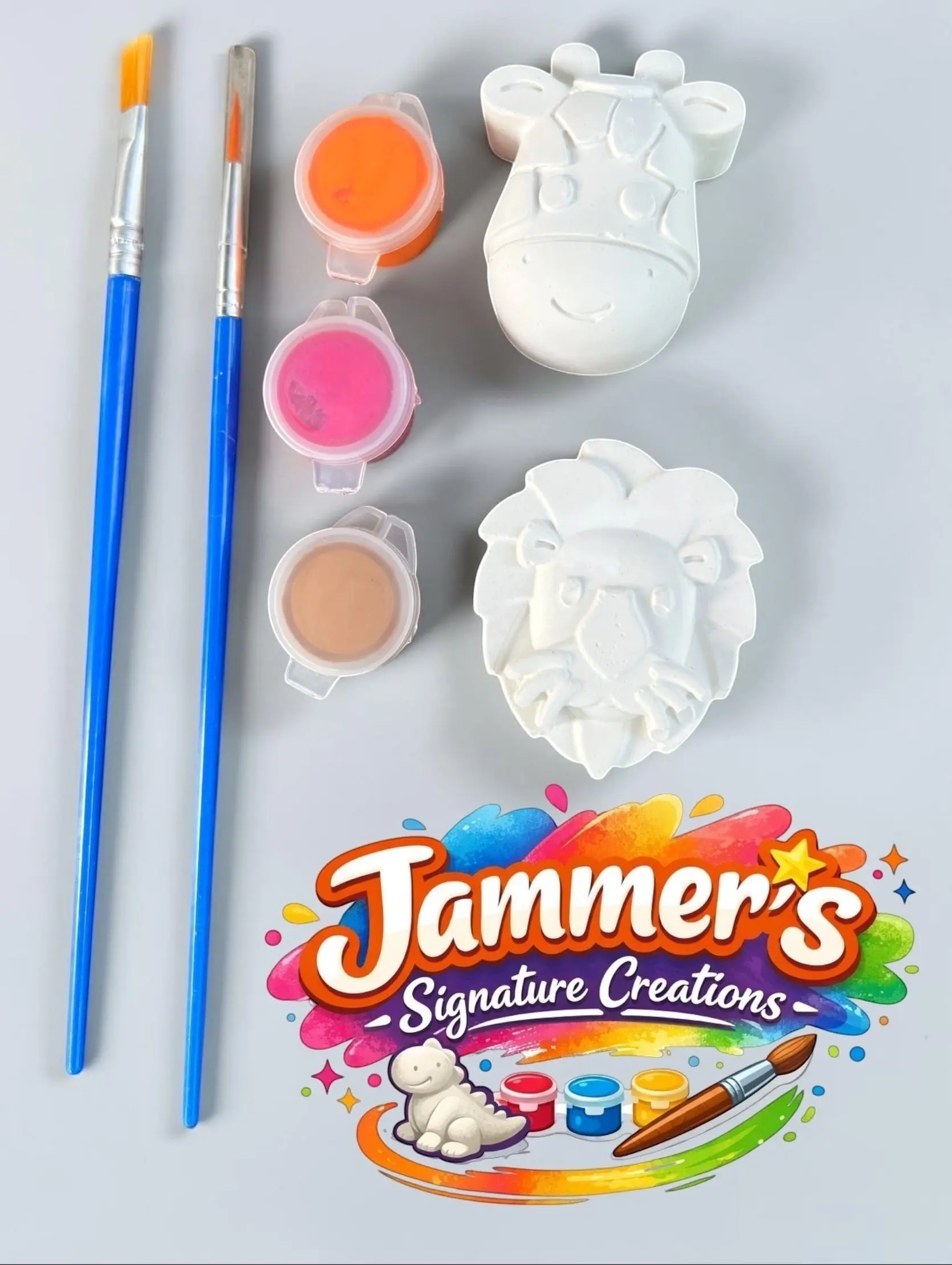 Wild Whiskers Lion & Giraffe Set - Magnetic Minis Paint Kit