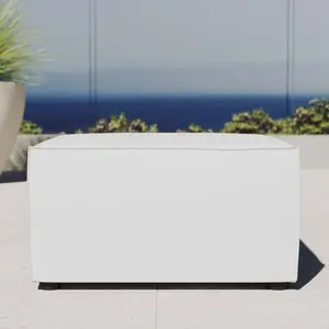 Modway Saybrook Outdoor Patio Upholstered Sectional Sofa Ottoman in White