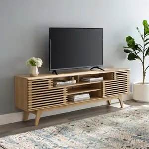 Render 71" Media Console TV Stand in Oak