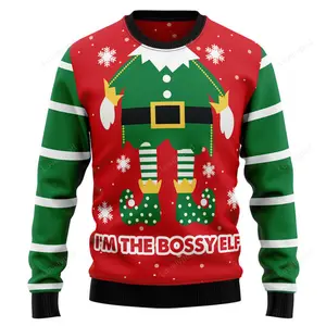 Bossy Elf Ugly Christmas Sweater, Elf Christmas sweatshirts, Christmas gift