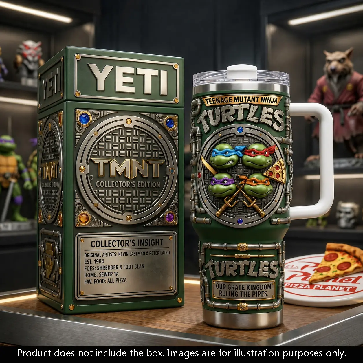 TMNT Our Grate Kingdom Ruling The Pipes Tumbler 40oz, Stainless Steel Insulated Travel Mug With Handle, Movie Fan Gift