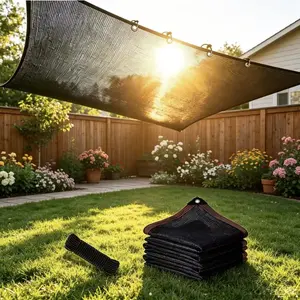 90% Shade Cloth, 10x13 ft Black Grommeted Outdoor Shade Net with Reinforced Grommets, UV-Resistant Heavy-Duty Cover, Ideal for Outdoor Gardens, Patios,summervibes Sunshade Canopy