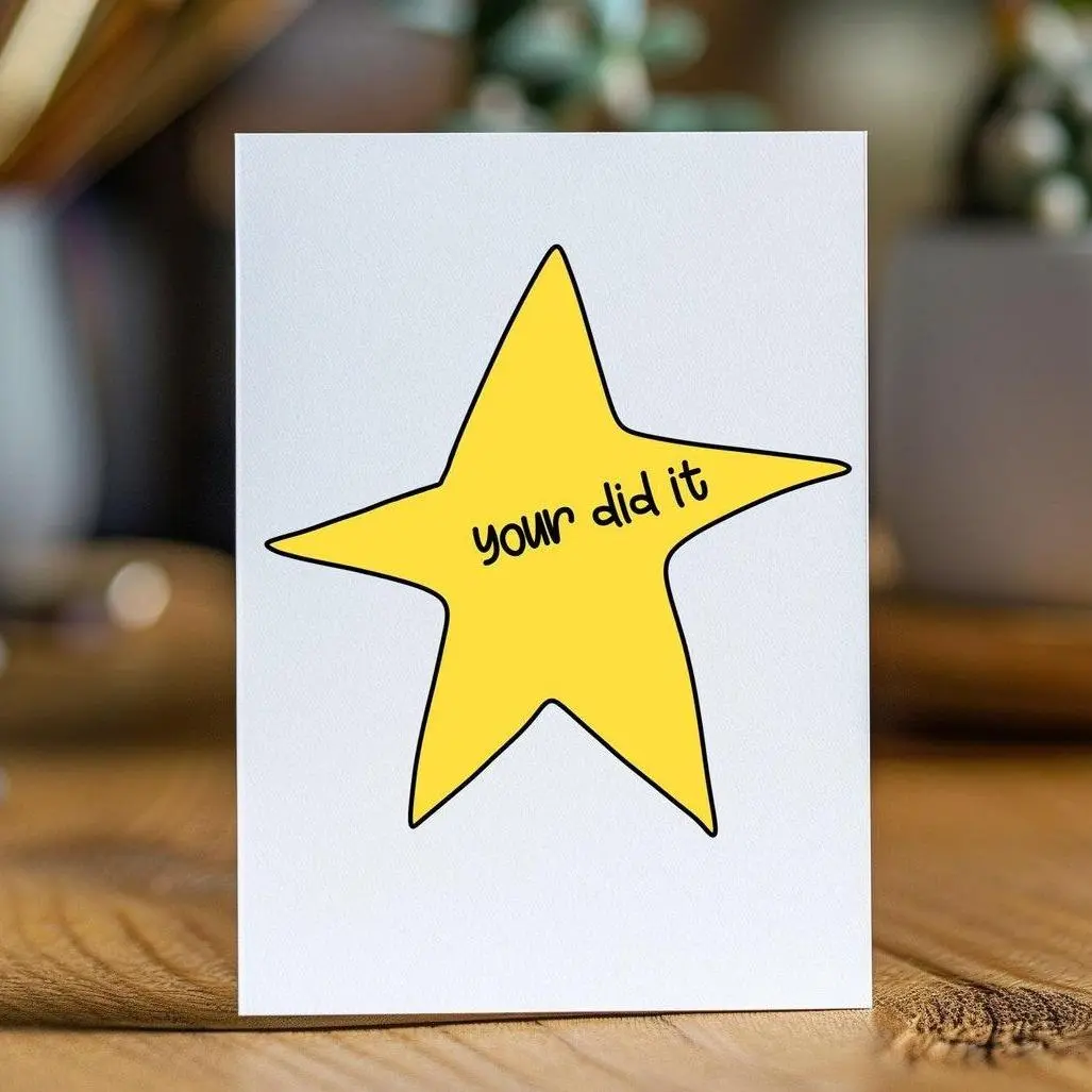 Your Did It Funny Graduation Greeting Card, Star Meme Congrats Card, Class of 2026 Grad Card, Encouragement Card for High School College Graduate