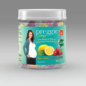 Preggie Drops with Essential Oils, Natural Fruit Extracts & Vitamin B6, Natural Sour Drops Variety Pack (32 Count)