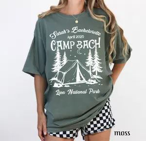 Comfort Colors Customized Camp Bachelorette Party Shirt, Mountain Bride Tee Camp,Camping Tees,Camp Themed Lake Bachelorette Shirts,Camp Tee