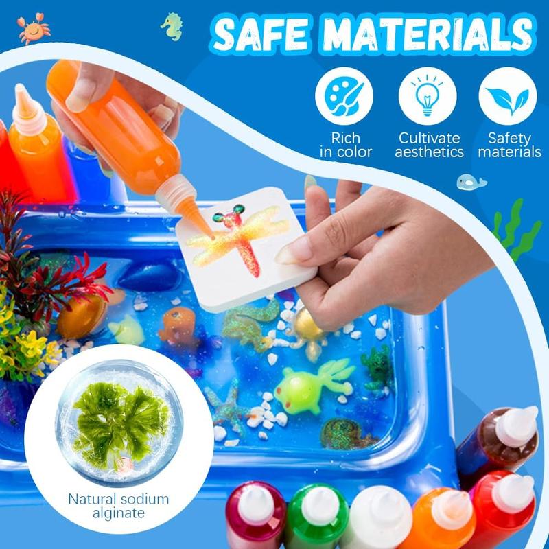 Aqua Fairy Water Gel Kit for Kids, Magic Water Elf Toy Kit with 20 Colors Magic Gel, Aqua Fairy kit with 10 Shape Molds, Crate Your Own Magic Elf Kits Water Pets Craft Kits for Kids