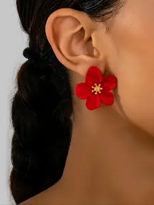 Sweet Spring Floral Earrings, Korean Style Multi-Layer Petal Studs, Casual Zinc Alloy Jewelry for Women, High Quality Earrings, Perfect Gift for Valentine's Day