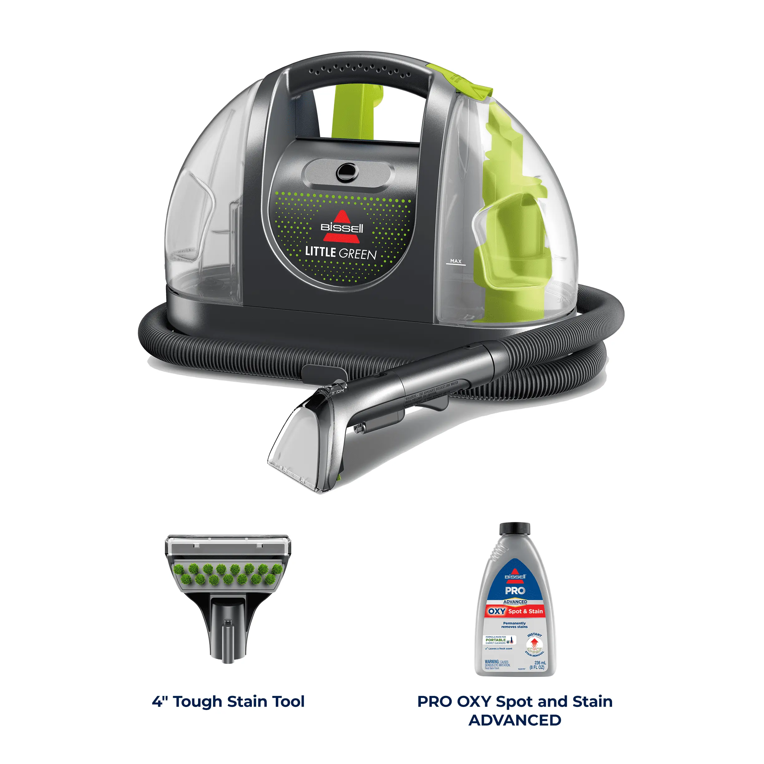 BISSELL Little Green Portable Deep Cleaner (3369) - Lightweight Cylinder Vacuum with Strong Suction, Large Tank Capacity for Carpet, Upholstery