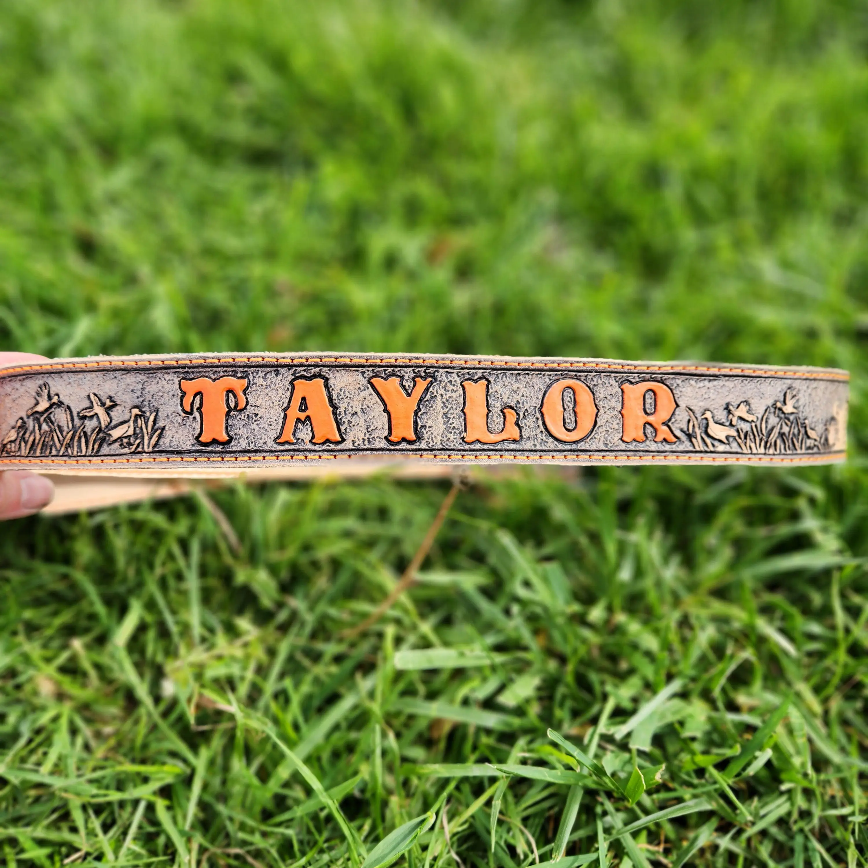 Custom leather belt
