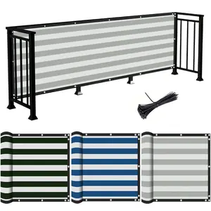 Balcony Privacy Fence Screen 3 Feet Windproof Mesh Barrier with Ties, Privacy Shielding Durable Outdoor Shield for Decks Apartments Porches Patios