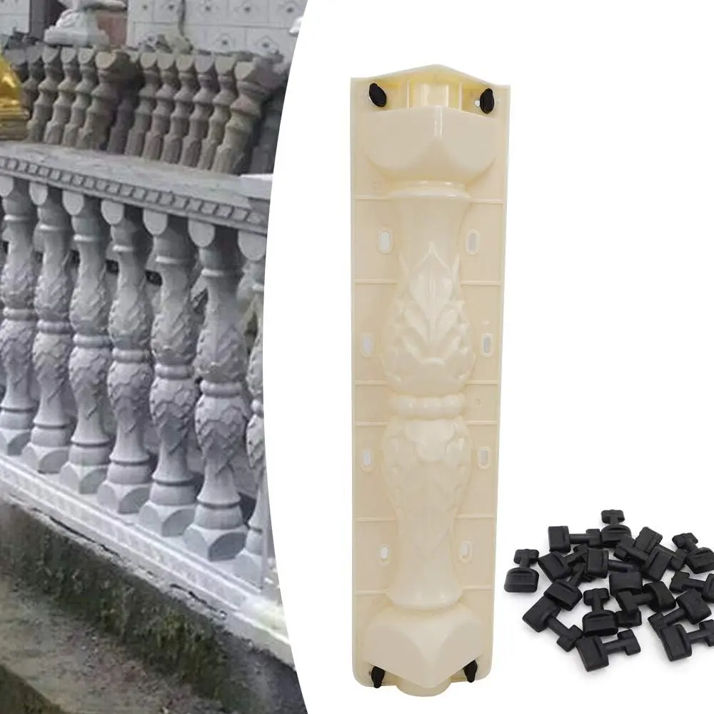 60cm Plastic Balustrade Mold Roman Column Concrete Mold Set of 1, DIY Concrete Plaster Cement Casting Mould Kit Balcony Garden Pool Fence Cement Railing Mold for Walkways and Any Decorative Area Outdoor Carving Modern Patio