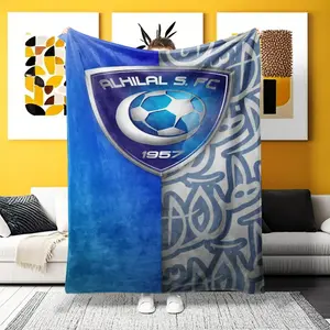 Riyadh Club Fleece Blanket, Perfect Gift for Saudi Football Fans, Features Team Logo & Unique Designs, Ideal for Home Office Camping Use