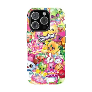 Shopkins Phone Case: Super Girly & Stylish Protective Cover for iPhone X, 11, 12, 13, 14, 15 & more – SS Galaxy S21 to S25 Ultra, Plus with Suction