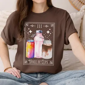 Three of Cups Neurodiversity Tarot Shirt Beverage Goblin Emotional Support Water Bottle Neuro Spicy ADHD Awareness Unhinged