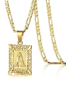 Unisex A-Z Letter Pendant Necklace, Chain Link Necklace, Punk Style Jewelry for Parties & Daily Wear, Fashionable Versatile Gift Idea, Perfect Birthday Present