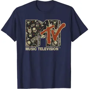 Mademark x MTV - MTV Rock n Roll Music Hard Heavy Metal Skull Guitar Vintage T-Shirt vintage tees KSJ