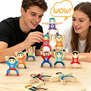 Circus Strongman Stackable Game, Desktop Balance Stacking Challenge, Creative Fun Circus Acrobatics, Multiplayer Interactive Stacking Toy
