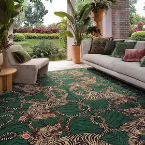 Vintage Tiger Print Area Rug, 1 Count Non-slip Soft Floor Mat, Rectangle Home Decor Carpet, Animal Printed Rug for Living Room Bedroom