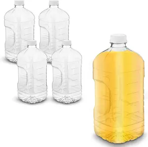 MT Products PET Plastic Juice Bottles 64 oz - Drink Container with Tamper Evident Caps