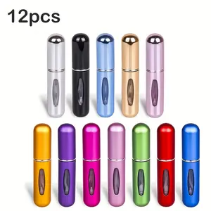 Portable Mini Refillable Perfume Bottle, 12-Piece Set of 5 mL Spray Bottles, Travel Perfume Atomizer for Daily Use