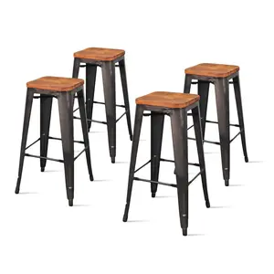 New Pacific Direct Metropolis Backless Bar Stool, (Set of 4) 938631-GM