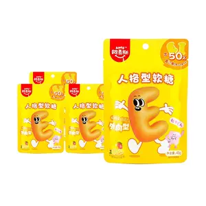 Amos Sweets MBTI Personality Test Gummy Candy - E&I Type Mango Lemon Flavor 45g (4 Pack) - Real Fruit Juice Fun Chewy Snacks