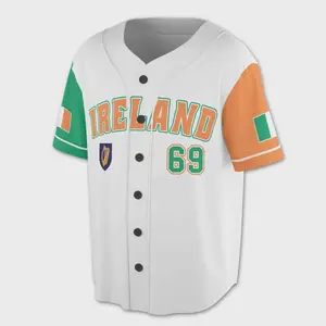 Personalized Ireland Flag Irish Coat Of Arms Baseball Jersey Custom Name & Number Sizes S-5XL