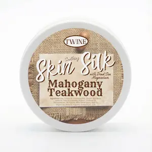 Silk Peptides + Magnesium Moisturizing Body Butter - Deep Hydration Whipped Moisturizer with Shea Butter and Coconut Oil -  Mahogany Teakwood Skin Silk- 4 oz